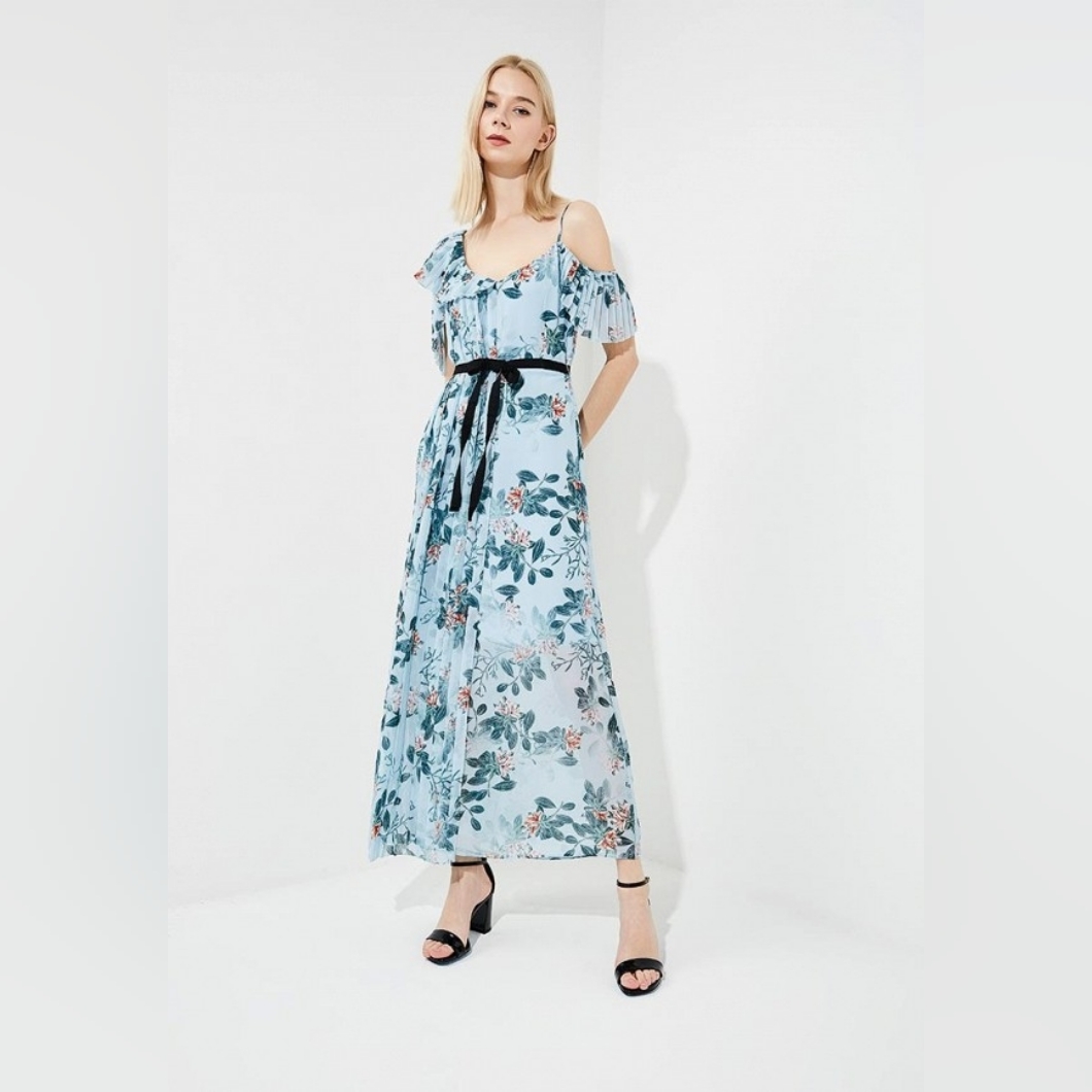 040 French Connection Kioa Pleated Maxi Dresses